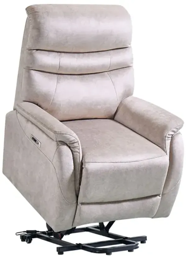 Comfortable Electric Lift Chair, Made Of High Grade Leather, Provides Full Body Support And Convenient Remote Control Operation, Making It An Ideal Choice For The Elderly And Those With Limited Mobili - Light Gray