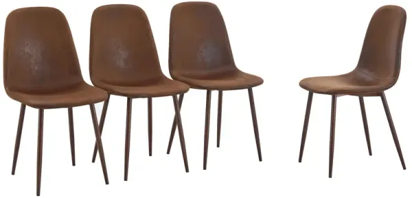 (Set of 4) Backrest AndTransfer Legs Chairs Adding A Touch Of Elegance To Minimalist And Scandinavian Style Homes - Walnut