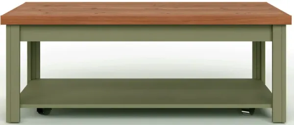 Vineyard - Coffee Table - Sage Green And Fruitwood