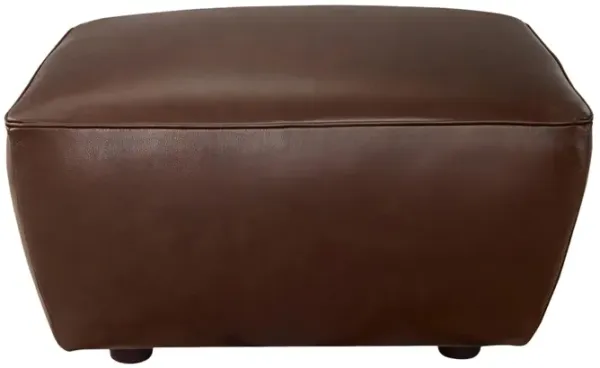Avalon - Leather Ottoman - Raisin