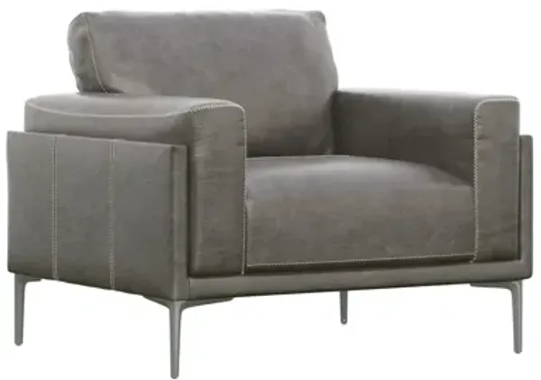 Onyx - Leather Chair - Gray