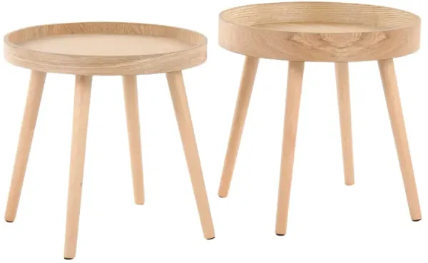 Pebble - Mid-Century Modern Side Table Set - Natural