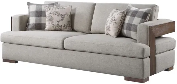 Niamey - Sofa With 4 Toss Pillows - Walnut