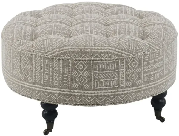 Upendo - Pattern Ottoman With Casters - Multi
