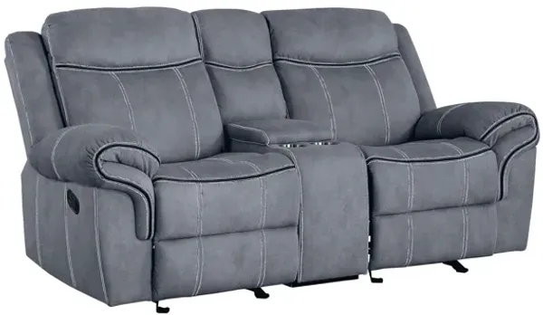 Zubaida - Two Tone Velvet Recliner Loveseat With USB Port Console