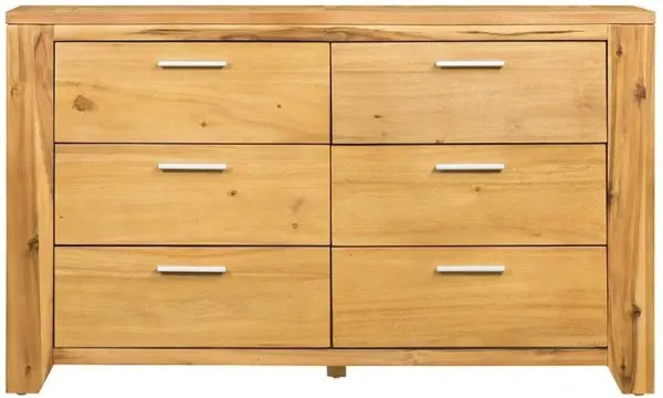6 Drawer Dresser - Natural Wood / Brown