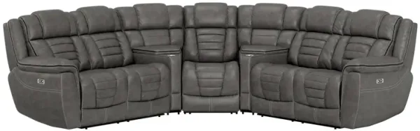 Siena - Power Reclining Sectional - Gray