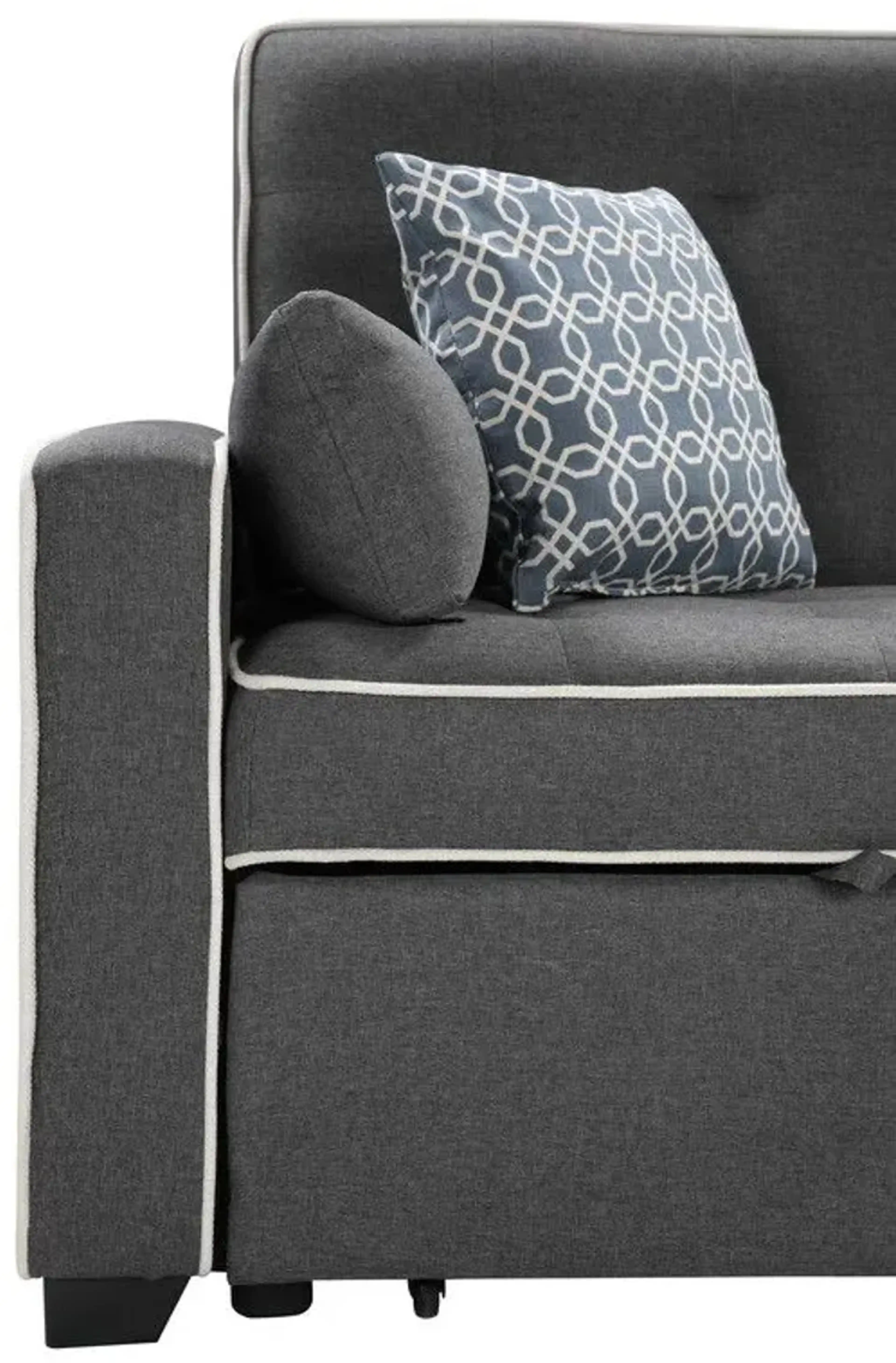 Cody Modern Fabric Sleeper Sofa With 2 Usb Charging Ports And 4 Accent ...