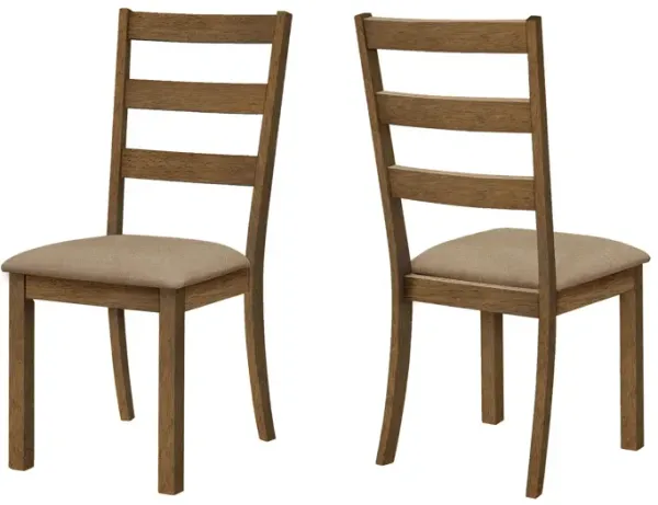 Dining Chair, Side, Upholstered For Dining Room, Transitional (Set of 2) - Beige