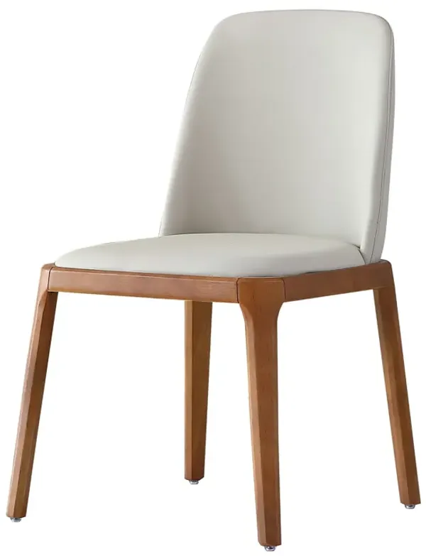Modern Dining Chairs, Wooden Legs (Set of 2) - Gray