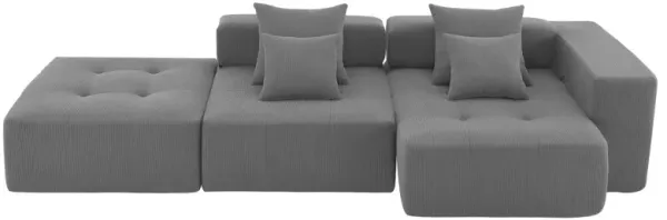 Free Combination L Shaped Modular Sectional, Minimalist Floor Couch Set, Convertible Foam Filled Cloud Compressed Couch For Living Room