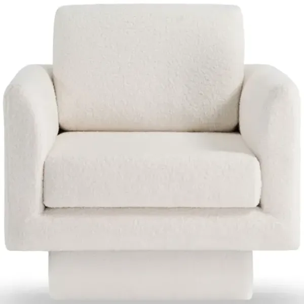 360° Modern Swivel Accent Chair Round Armchair, Thick Padded Single Lounge Sofa Upholstered Comfy