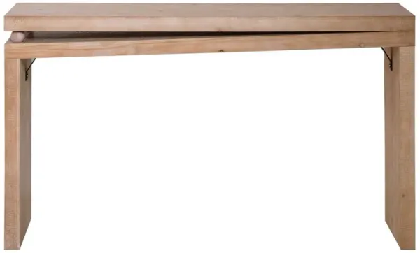 Slim Console Table, Narrow Entryway Table With Bead Detail - Light Natural / Natural