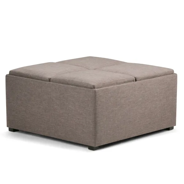 Avalon - Square Coffee Table, Storage Ottoman
