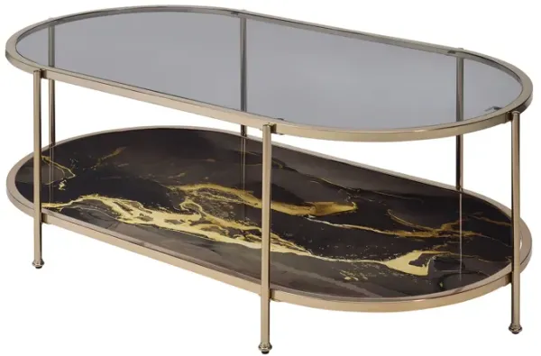 Fiorella - Marble Print Glass Table