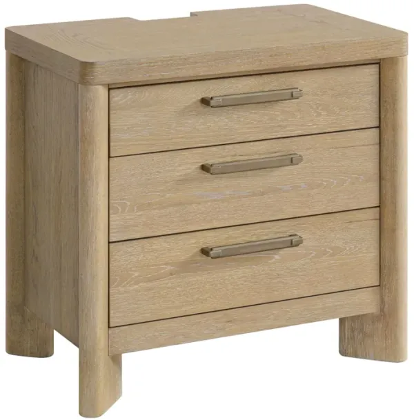 Clove - 3 Drawer Nightstand - Tan