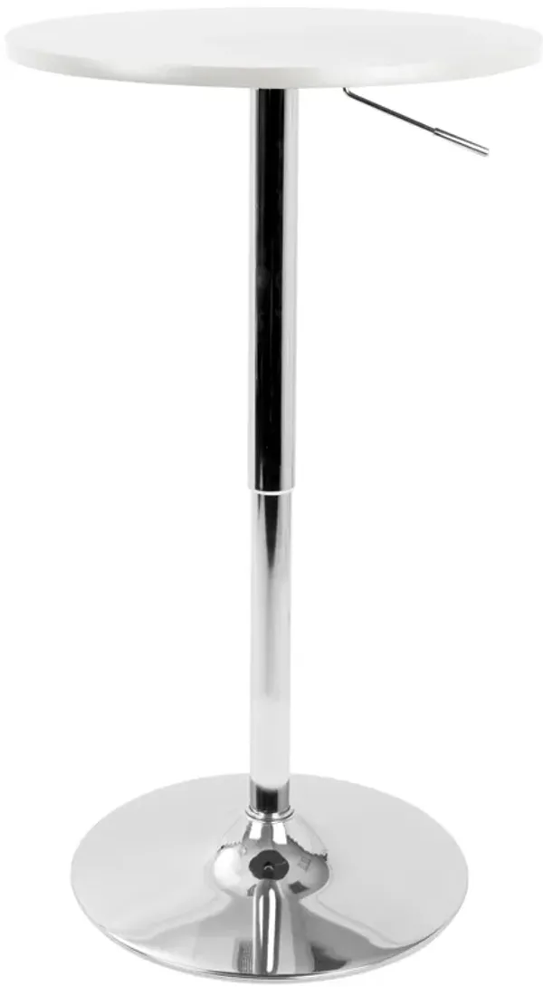 Adjustable Contemporary Bar Table - White