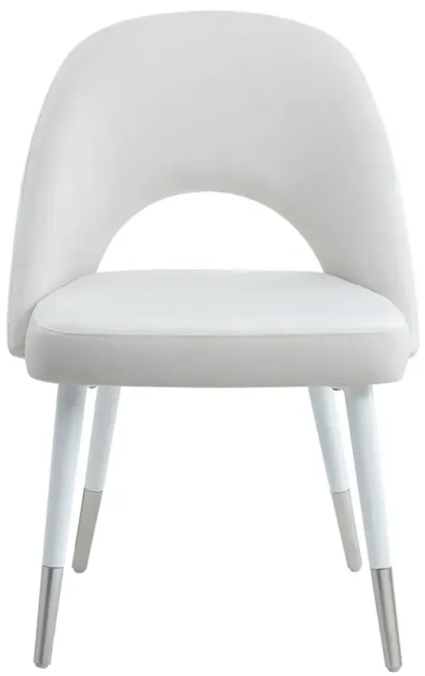 Zemirah - Velvet Gloss Side Chair (Set of 2) - White