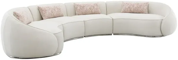 Sahara - Boucle Sectional Sofa With 3 Pillows - Beige