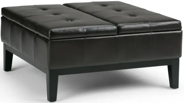 Dover - Square Coffee Table Storage Ottoman - Tanners Brown