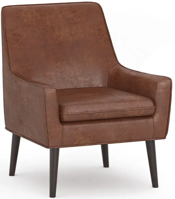 Robson - Accent Chair - Distressed Saddle Brown