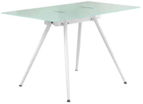 Computer Desk For Home Office, Laptop, Tempered Glass, Contemporary & Modern - White