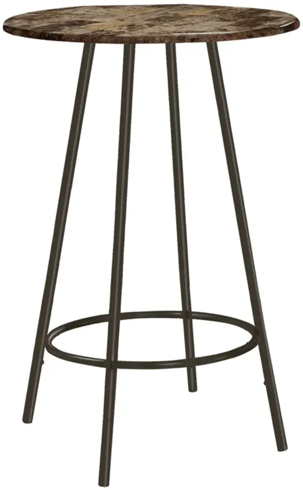 Home Bar Table With Bar Height, Small Round For Kitchen - Espresso