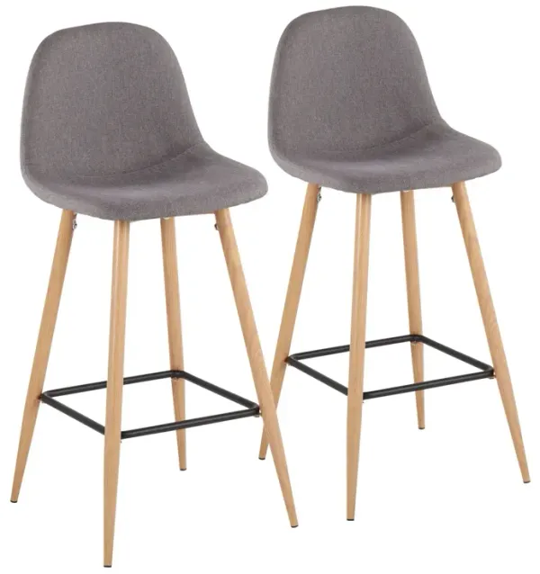 Pebble - Mid Century Modern Barstool (Set of 2)