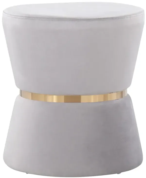 Gemma - Contemporary / Glam Ottoman - Silver / Gold