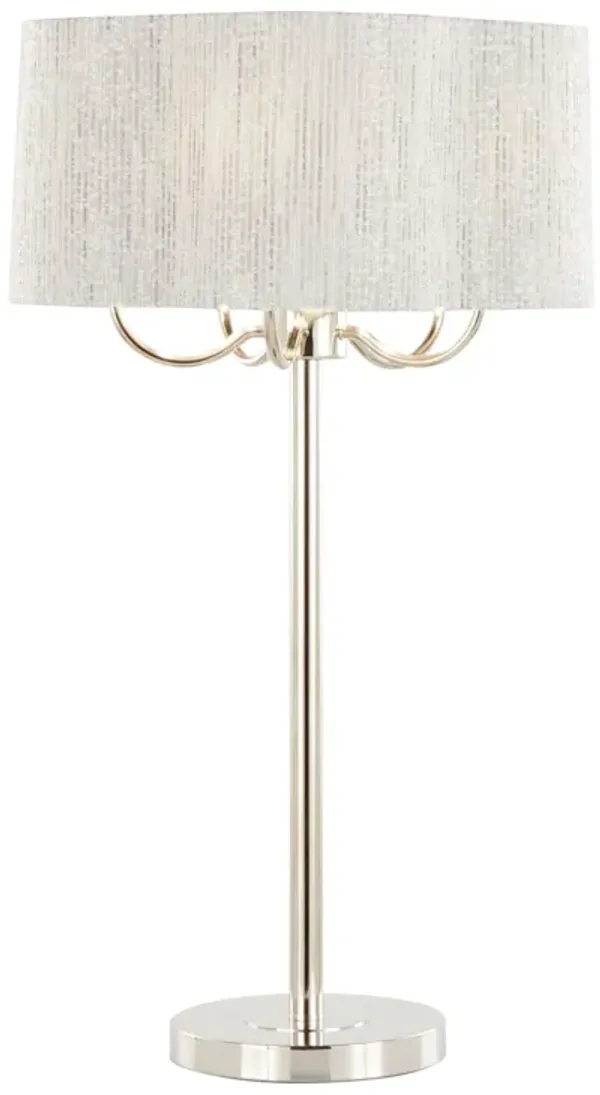 Lily - Contemporary Table Lamp - Polished Nickel / Gray