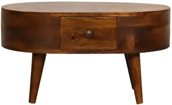 Mini Rounded Coffee Table - Chestnut