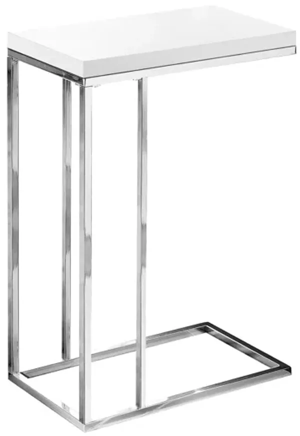 C-Shaped Accent Table Glossy For Living Room