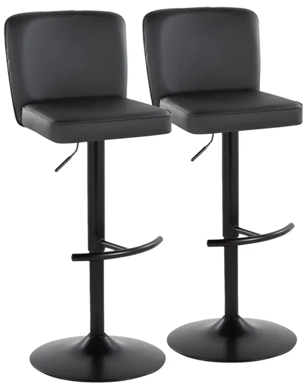 Henry - Contemporary Adjustable Barstool & Swivel With Rounded T Footrest (Set of 2)