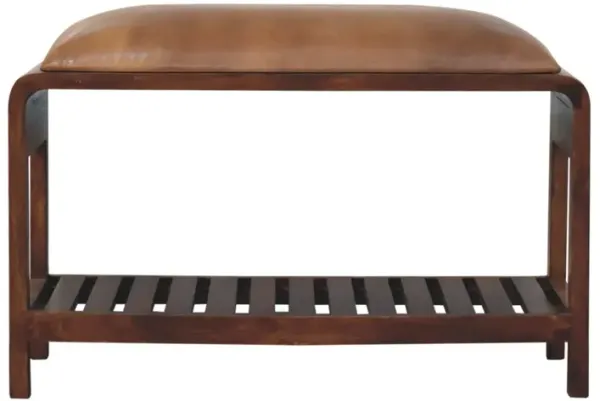 Buffalo - Slatted Square Bench - Brown