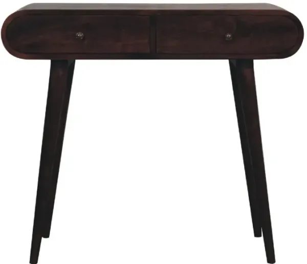 Curved Edge Console Table - Walnut