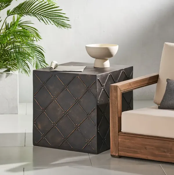Outdoor Lightweight Concrete, Side Table - Copper