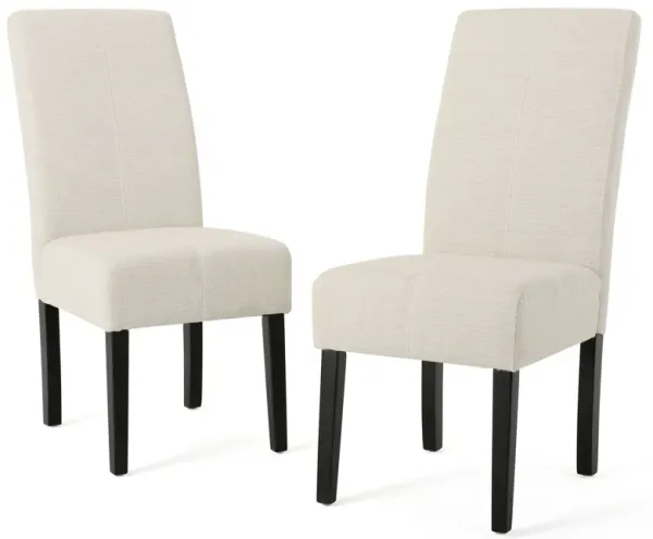Upholstered Dining Chairs, Modern Fabric Dining Room Chair (Set of 2) - Beige