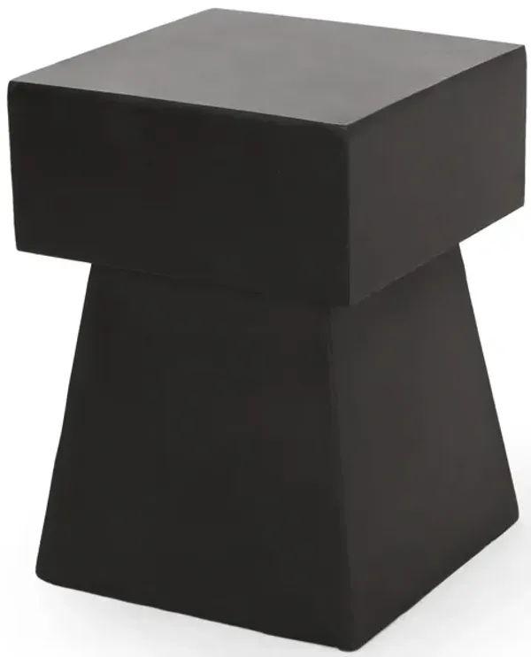 Outdoor Side Table, Patio End Table - Black