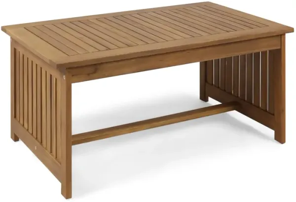 Acacia Wood Rectangular Patio Coffee Table For Outside