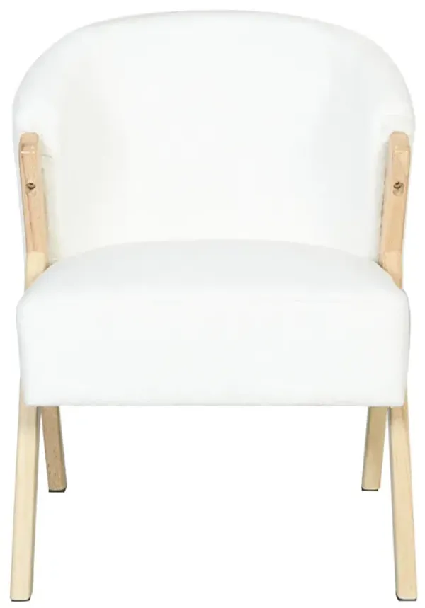 Modern Accent Chair With Polyester Upholstery And Minimalist Lounge Chair For Living Room, Bedroom, Or Office - White