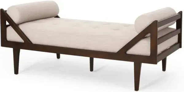 Chic Contemporary Chaise Lounge With Button Tufting And Bentwood Structure