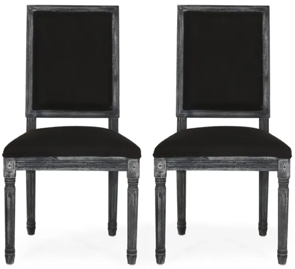 French Country Style Dining Chair With Upholstered Seating And Fluted Legs