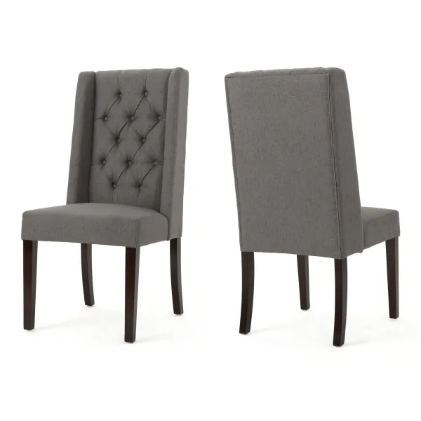 Sophisticated Tufted Dining Chair Set With High Back Design