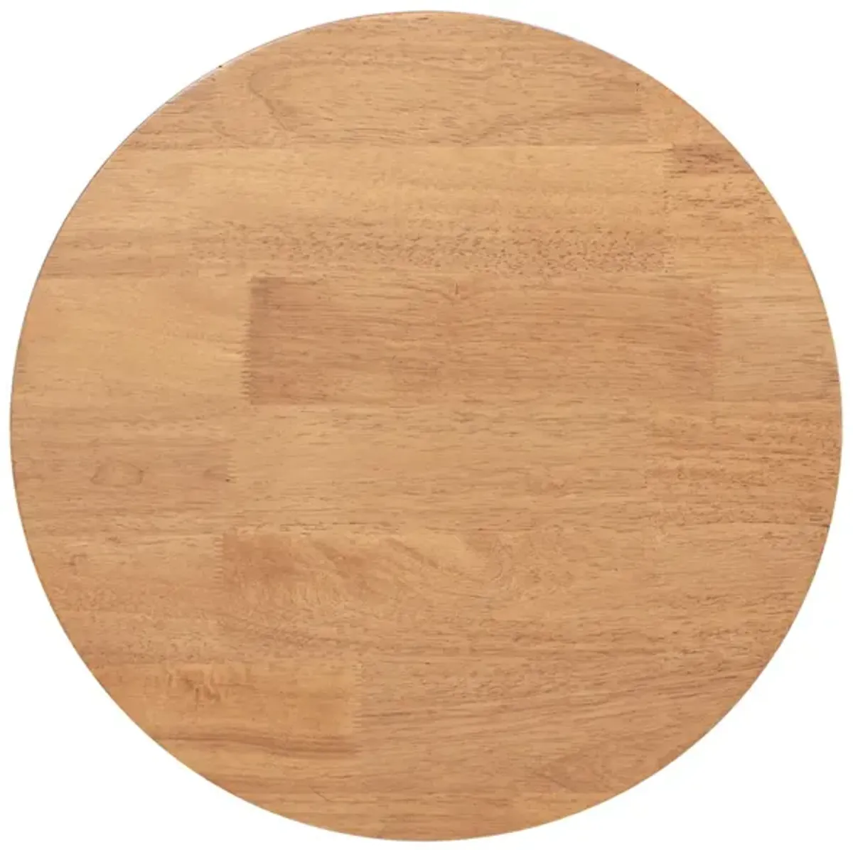 Kenzie - Fluted Pillar Round Accent Side Table - Light Natural Brown