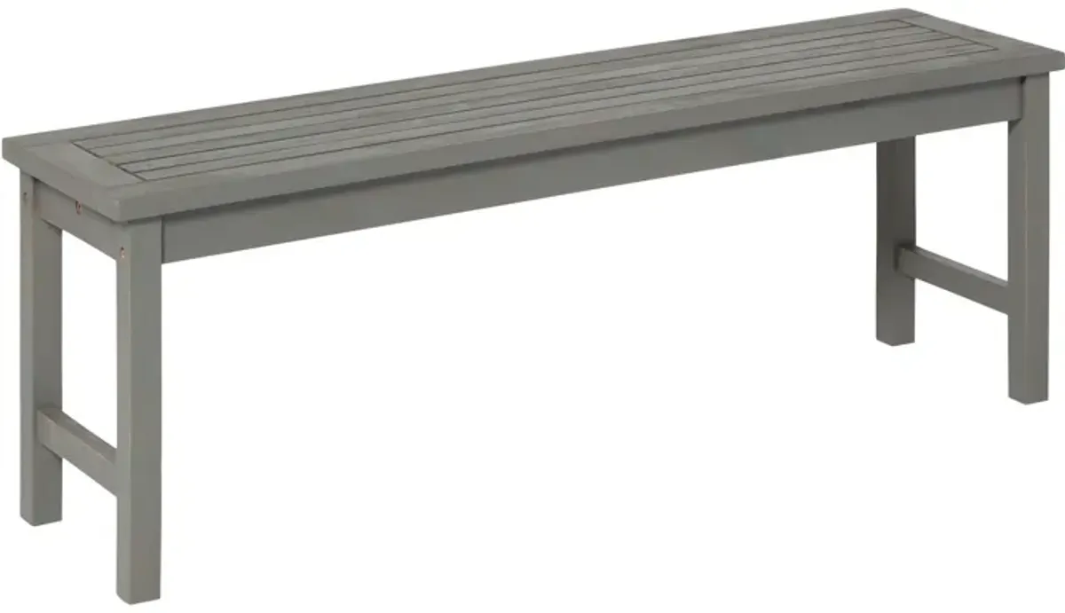 Modern Slat Top Solid Wood Patio Bench