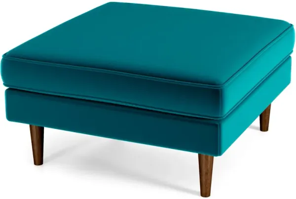 Amber - Square Upholstered Ottoman Linen