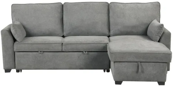 Ember - 92"W Fabric Sleeper Sectional with Reversible Storage Chaise