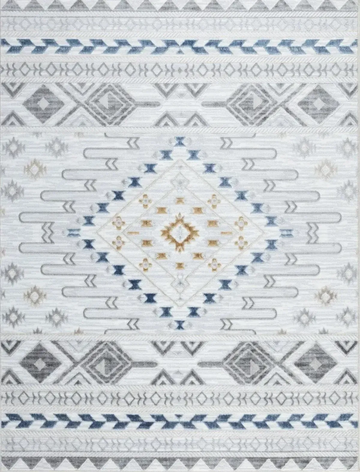 Legacy - 5'3" X 7' Polypropylene Area Rug - Multi / White