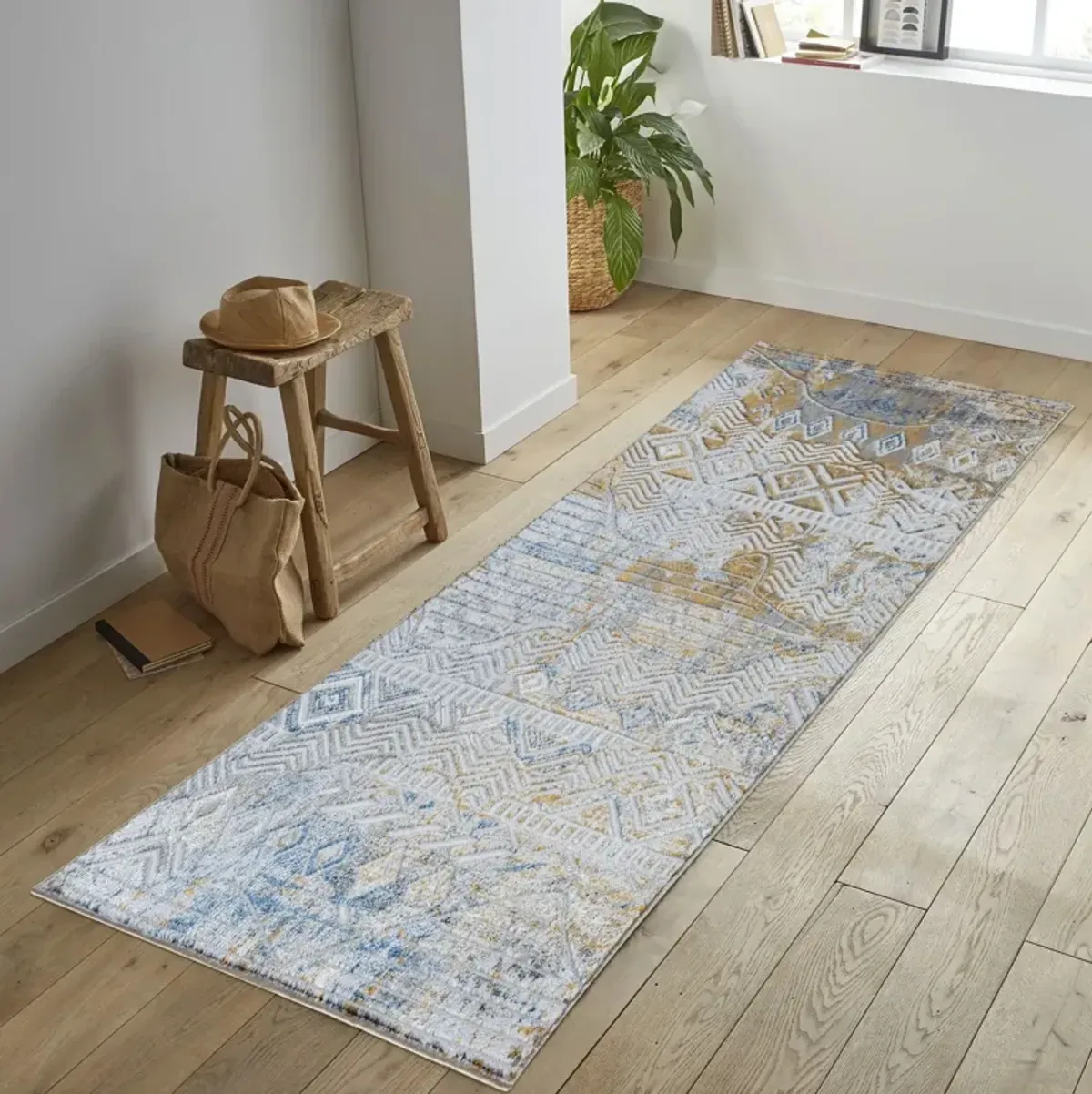 Legacy - 5'3" X 7' Area Rug - Multi / White