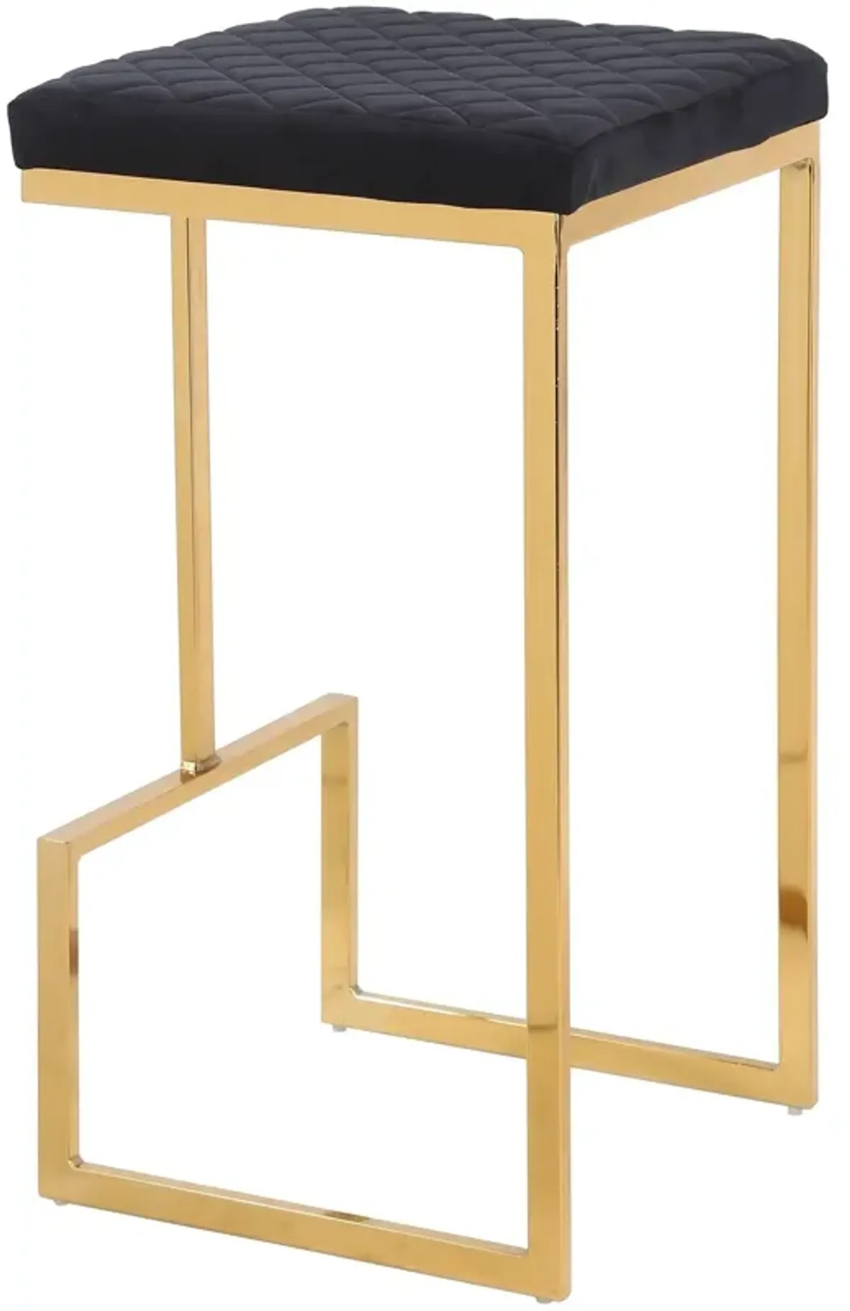 Joel - Mid-Century Modern Luxury Upholstered Stool - Black / Gold